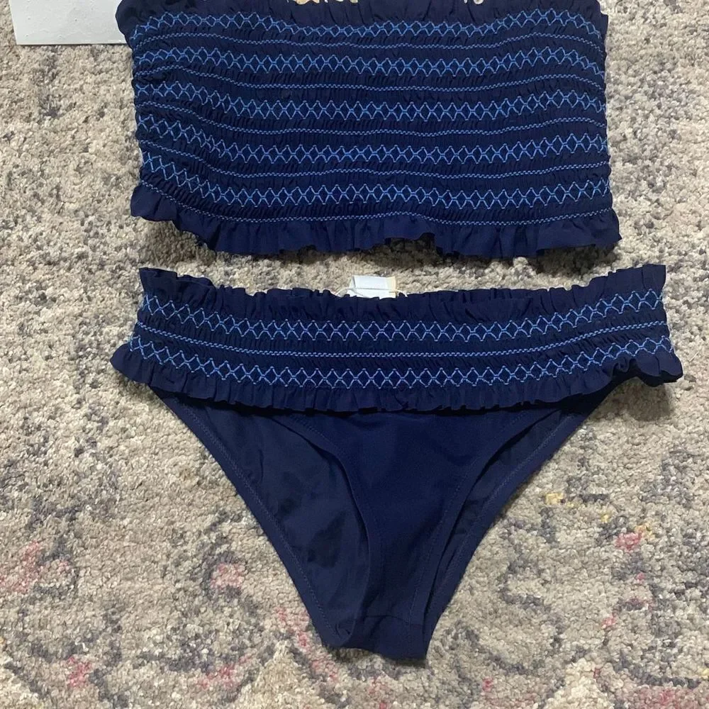 New. Tory Burch black smocked bikini set. Normally $236  XS